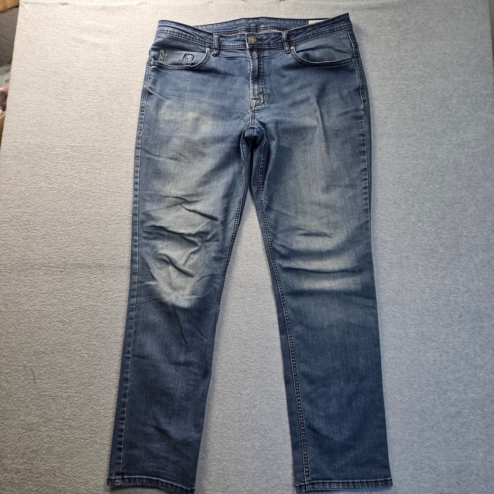 Buffalo David Bitton Jackson Slim Straight Jeans Mens 38x34 Blue Medium Wash